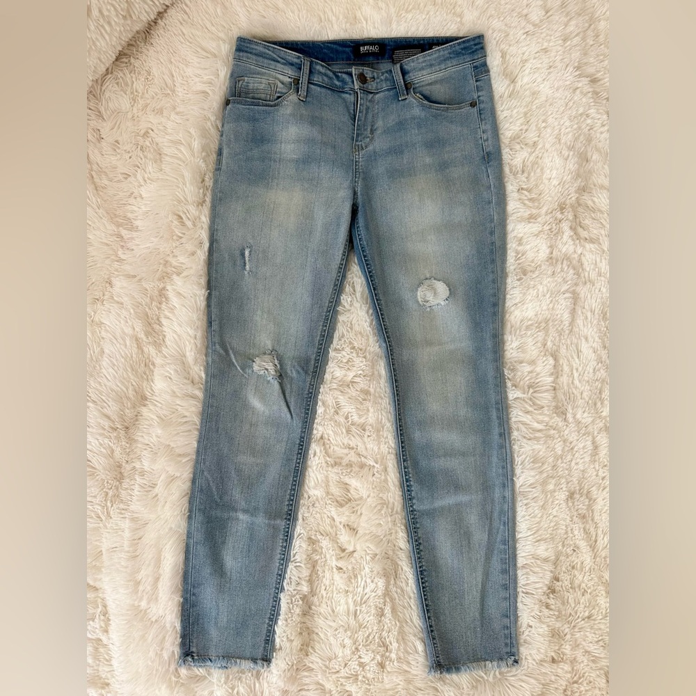 BUFFALO DAVID BITTON Jess Distressed Skinny Jeans Light Wash Size 6/28